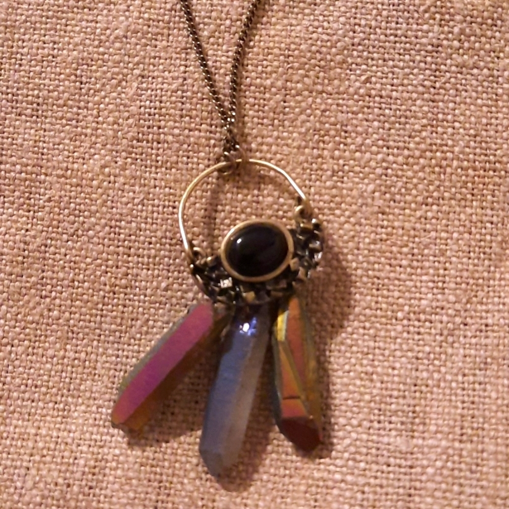Fashion stone necklace long boho style hippie